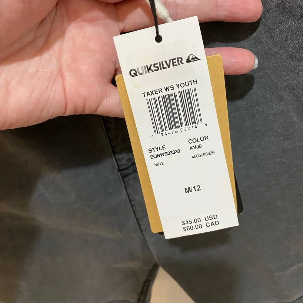 Quiksilver Boys Black Acid Wash Taxer Pull On Walk Shorts - Medium/12 - Picture 9 of 13